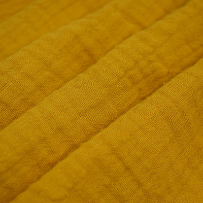 Il filato ha tinto il tessuto giallo di Gauze Fabric Crinkle Double Gauze di crêpe 130GSM