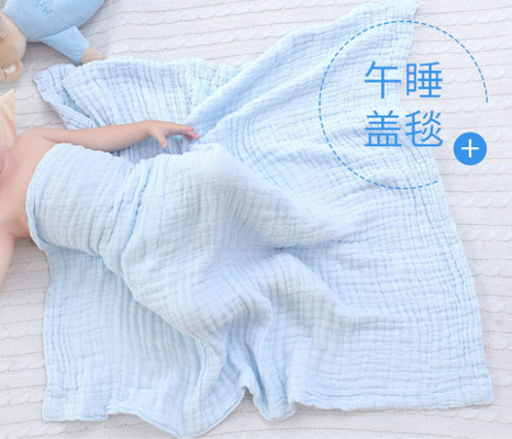 3 strati di salute blu-chiaro di 40S 110*100 Gauze Fabric Infant Bath Towels