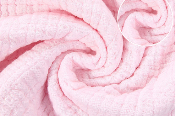 120X120 6 mette a strati il cotone di bambù rosa Gauze Fabric No Fluorescent Agent