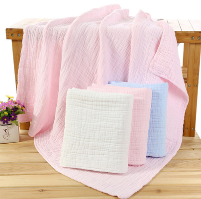120X120 6 mette a strati il cotone di bambù rosa Gauze Fabric No Fluorescent Agent