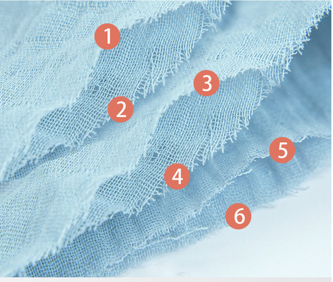 Sei pelli naturali di Gauze Fabric No Flurescent Agent di crêpe di strato amichevoli