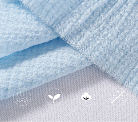 40S naturale ha pettinato l'asciugamano di Gauze Fabric Two Layer Dribble di crêpe del cotone