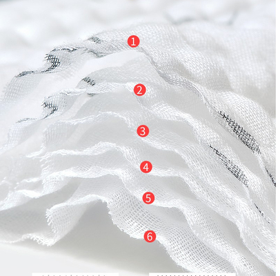 Sei strati della piega Gauze Fabric 250GSM Gauze Fabric in serie del cotone