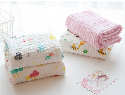 Rosa che tinge la coperta naturale dei bambini della primavera di Gauze Fabric Multilayer 40S 210GSM