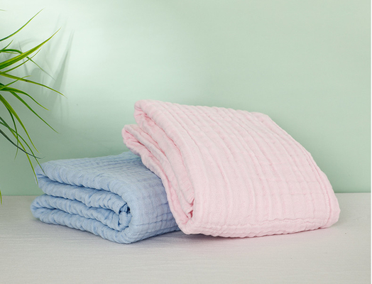 Rosa che tinge la coperta naturale dei bambini della primavera di Gauze Fabric Multilayer 40S 210GSM