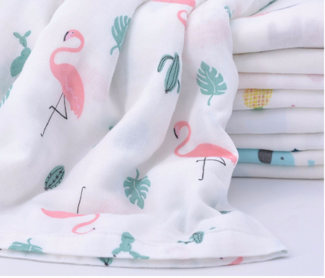 Doppio Gauze Print Fabric Antibacterial Crinkled Gauze Fabric dell'immagine dell'uccello