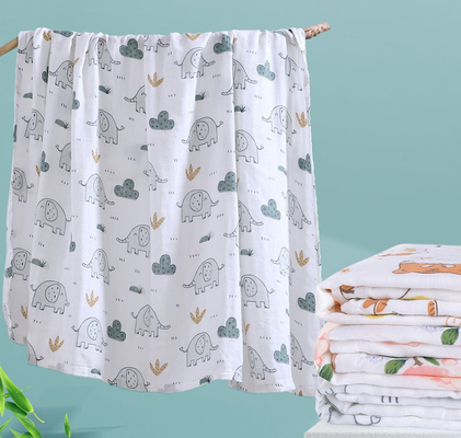 Doppio 100% della piega del cotone 120GSM Gauze Fabric No Fluoscent Agent