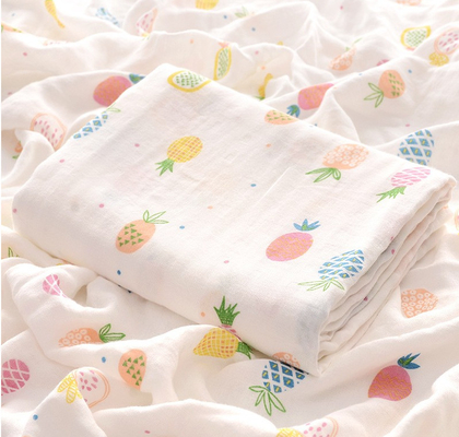 Stampa reattiva pettinata di Gauze Fabric Red Lovely Dinosaur del doppio organico del cotone