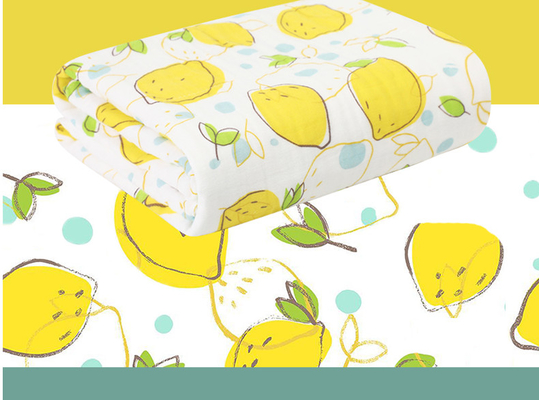 E gialla bambino Gauze Blankets di Gauze Fabric modellato frutta verde 220GSM