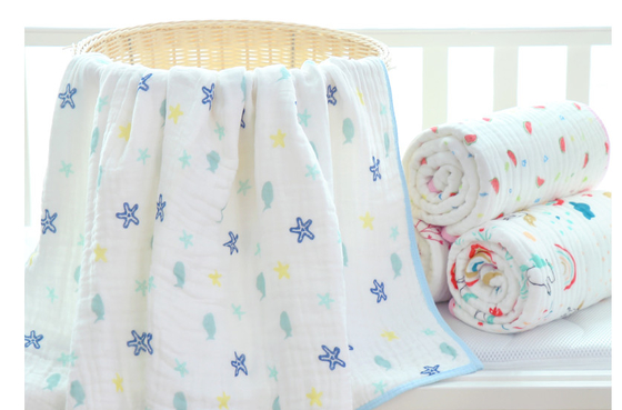 Solidità un cotone floreale Gauze Fabric Gauze Bath Towel di quattro strati a 57 pollici