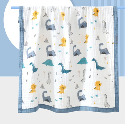 Il fumetto 100% di Gauze Fabric Baby Swaddle Blanket di 4 strati del cotone 40S ha stampato