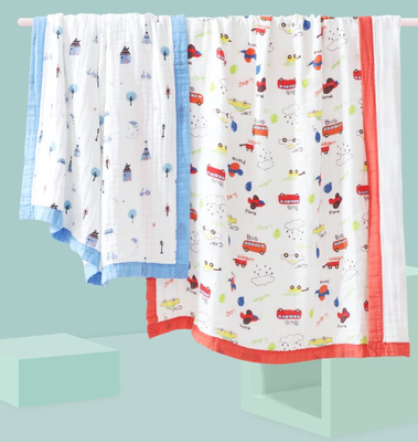 Strato adorabile Gauze Fabric 200gsm di stampa 4 degli animali nessun agente fluorescente