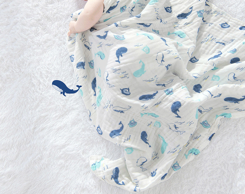 sei strati di 110X110 40S hanno stampato l'asciugamano della saliva di Gauze Fabric del cotone per i bambini
