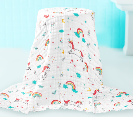 250GSM drappeggiano con crespo l'assorbimento di Gauze Fabric Lovely Pattern Moisture di 6 strati
