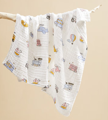 40S Gauze Fabric di bambù 195gsm con reattivo vivo dell'immagine del fumetto dell'automobile stampato