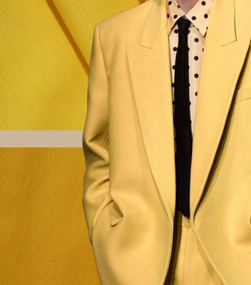 5% lana 2% tencel 2% spandex 2% acido 73% poliestere e 15% tessuto Rayon Blazer