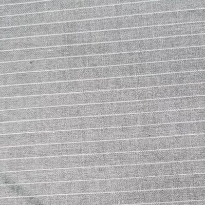 27%Rayon 73%Polyester 220gm Rayon a righe grigio-bianco/Polyester Costume Fabric