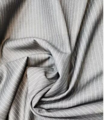 27%Rayon 73%Polyester 220gm Rayon a righe grigio-bianco/Polyester Costume Fabric