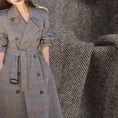 225 GSM Herringbone 50% Lana Cappotto Costume tessuto