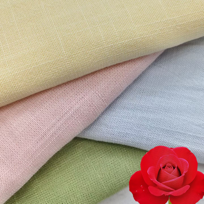 220 GSM Tessuto di lino di colore rosso resistente alle rughe per camicie e camicie