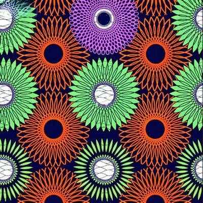 Materiale di stampa in cera africana di cotone 100% premium con colori vivaci e larghezza di 115 cm