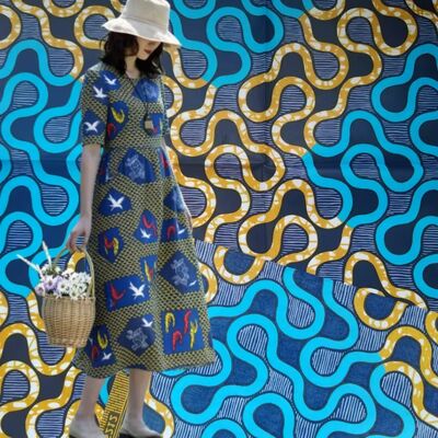 100% Cotone Africano Wax Print Tessuto con Alta Resistenza alle Pieghe e Colori Vivaci per Abiti Ankara e Kitenge