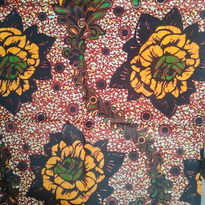 Tessuto stampato in cera africana al 100% di cotone con colori vivaci e alta resistenza alle rughe per gli stili Ankara e Kitenge