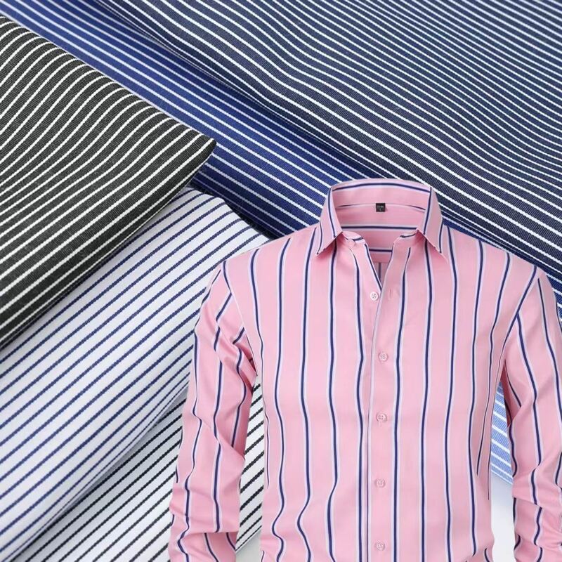 Tessuti a strisce colorati di filati di cotone resistenti per camicie in uniforme formale 110 gm