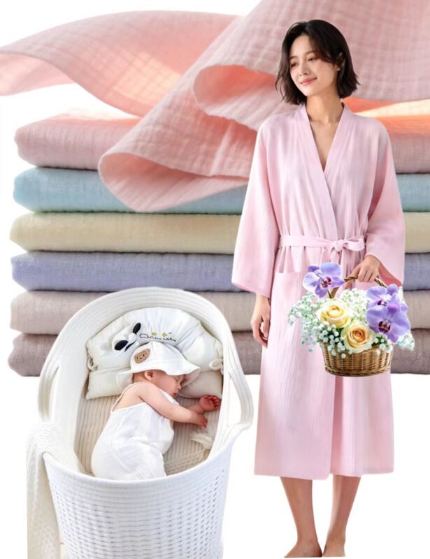 Tessuto doppia garza di cotone 100% | Tessuto in mussola per bambini | Tessuto in garza di cotone