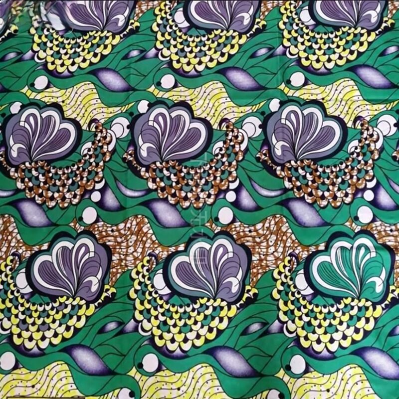 Materiale di stampa in cera africana di cotone 100% premium con colori vivaci e larghezza di 115 cm